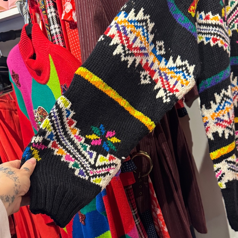 Nomadic Traders Black Multicolor Aztec Patterned … - image 4